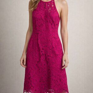Hutch Hot Pink Lace Halter Mini Dress M